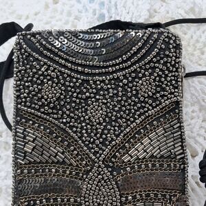 BLACK GATSBY BAG BEADED‎